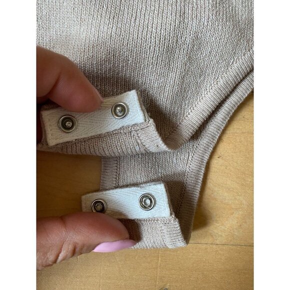 WAYF BNWT Womens "Alicia" T-Back Knit Beige Bodysuit Sz Xsmall - Picture 3 of 6